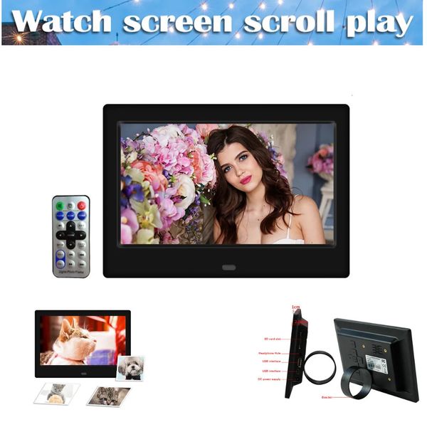 Câmeras Digitais 7 Polegadas Tela LED HD IPS 800x480 Po Frame Eletrônico MP3 Música MP4 Movie Player Smart Picture Presente 231101