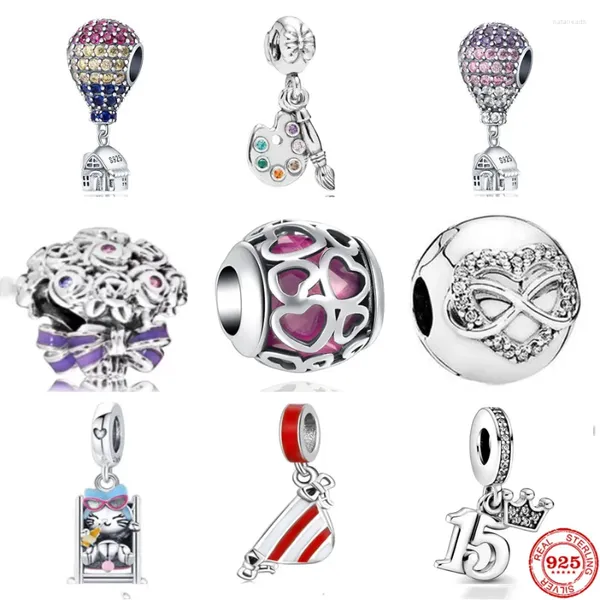 Pedras preciosas soltas silverdangle balão de ar sexy roupa interior caber pulseira original charme contas para mulheres jóias diy
