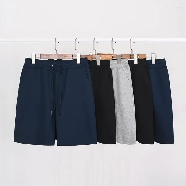 Shorts masculinos verão qualidade algodão homens pequenos corredores de cavalo masculino sportpants casuais ginásios fitness rendas até calças médias elásticas