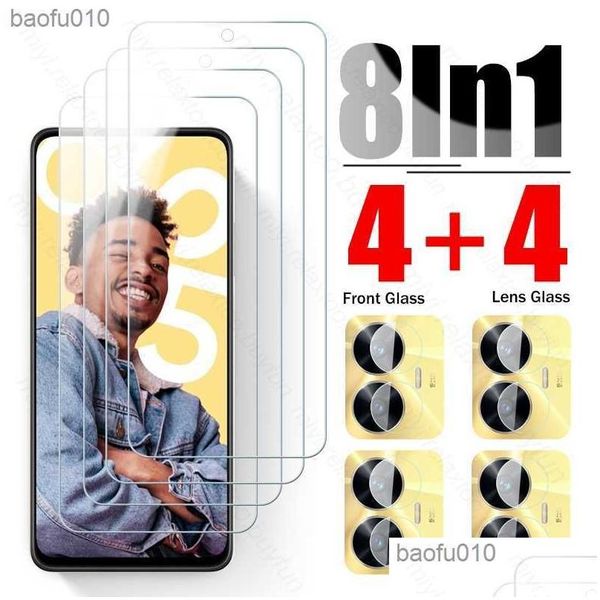 Handy-Displayschutzfolien 8 in 1 für Realme C55 4G Glaskamera Realmec55 Realmy Realm Realmi C 55 6,72 Sn Protector Tempered Fil Dhfnr