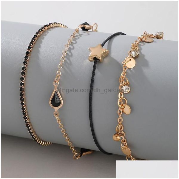 Chain Link Chain Bohemian Abacaxi Bead Pulseiras para Mulheres Luxo Pérola Pedra Folha Verão Shell Colorf Corda Tassel Bangle Dhgarden Dheo9