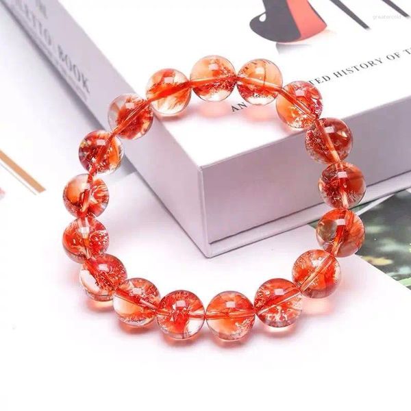 Strand atacado vermelho phoenix pena fantasma cristal pulseiras quartzito beleza pulseira sorte para homens mulheres moda jóias