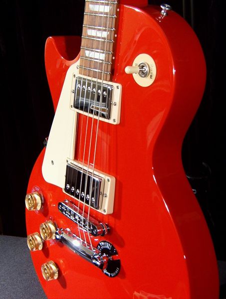 Sıcak satmak kaliteli elektro gitar stüdyosu LH, solda radyant kırmızı, bobin musluk w pops- müzik aletleri #445566