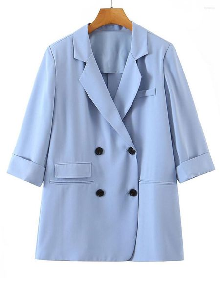 ASTRUDE AUTO DE BOA PARA CAPELA DE TAMANHO PLARA TAMANHO MULHERES 2023 SMERNO VERMELHO DA DRAPE ANTI -EBRILHANTE BLAZER 3/4 SLUVE OUVELO CURVO ROPOS