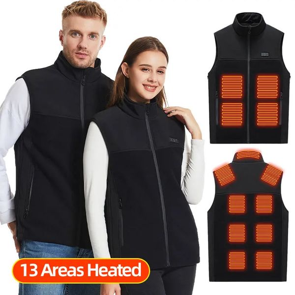 Gilet da uomo Gilet riscaldato in pile per uomo Donna Giacca riscaldante per riscaldamento elettrico ricaricabile tramite USB Abbigliamento da caccia all'aperto 231101