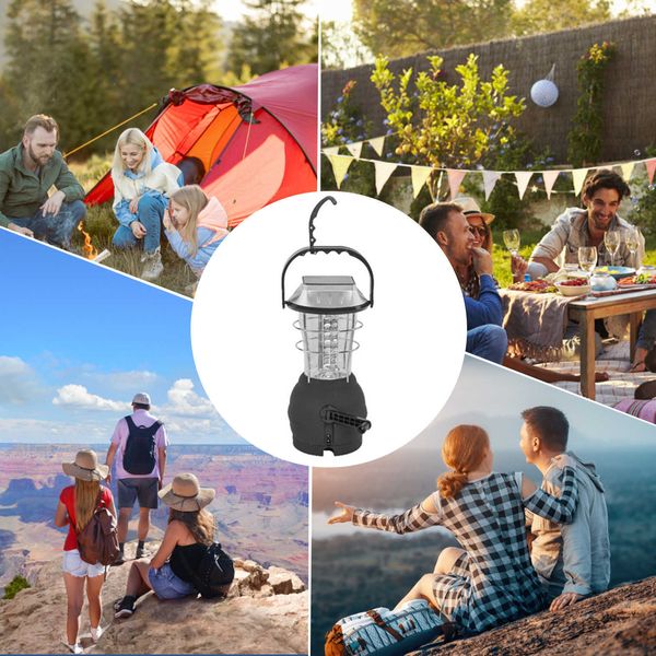 Lanterna da campeggio Tenda da campeggio Luce 2000mAh Radio a manovella 3 modalità di illuminazione Ricarica solare USB Emergenza per campeggio all'aperto per caccia Escursionismo W0331