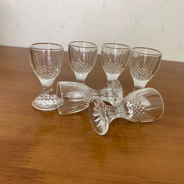 6pcs/set bicchieri di vino di cristallo bicchierini di brandy liquori creativi vino mini tazza partito bevendo bicchierino affascinante