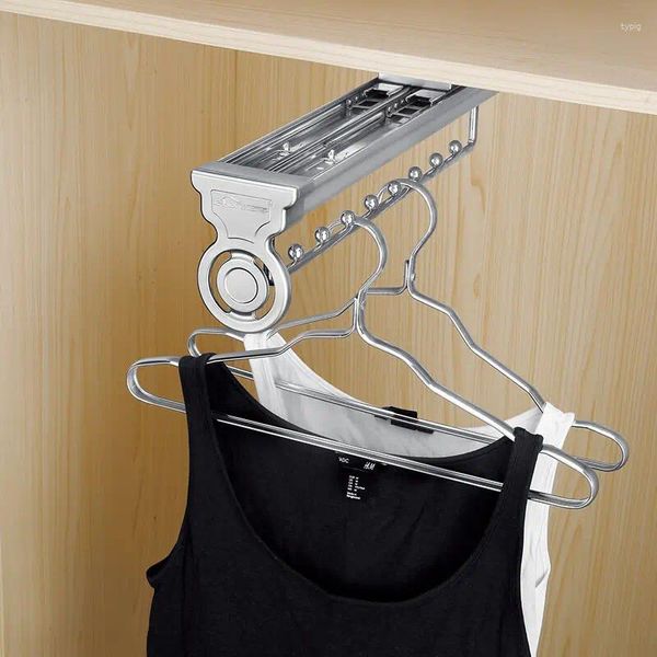 Cabides guarda-roupa trilho retrátil gabinete interno rack superior-montado push-pull pendurado haste acessórios de hardware