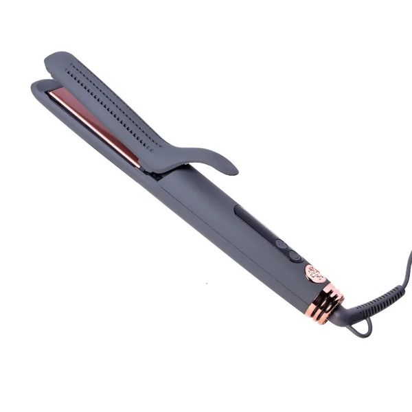 Alisadores de cabelo Hairitage Go With The Flow 2in1 Cerâmica Turmalina Cinza Flat Iron Alisador de cabelo Curling Iron Styling Tool Ferramentas de cabelo 231101