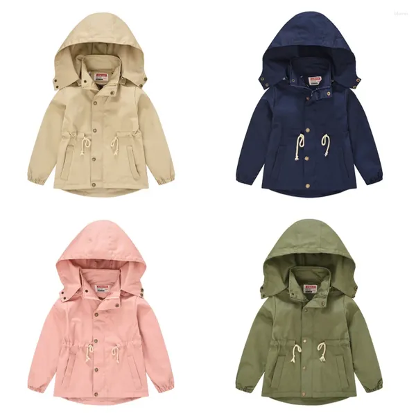 Jaquetas infantis primavera e outono meninos meninas casacos britânico vento trench coat crianças para jaqueta roupas de bebê