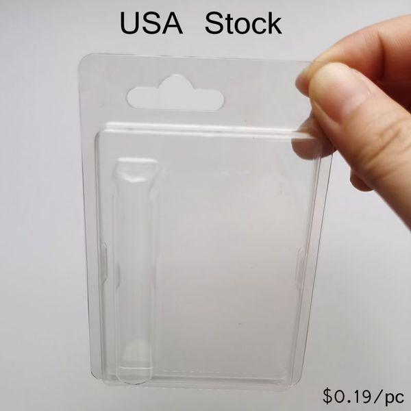 116 x 75 mm große Clam-Shell-Verpackung, USA-Lager, 0,8 ml, 1,0 ml Vape-Kartuschen-Verpackung, durchsichtige Kunststoff-Clamshell-Zerstäuberverpackung, individuelle E-Zigarette