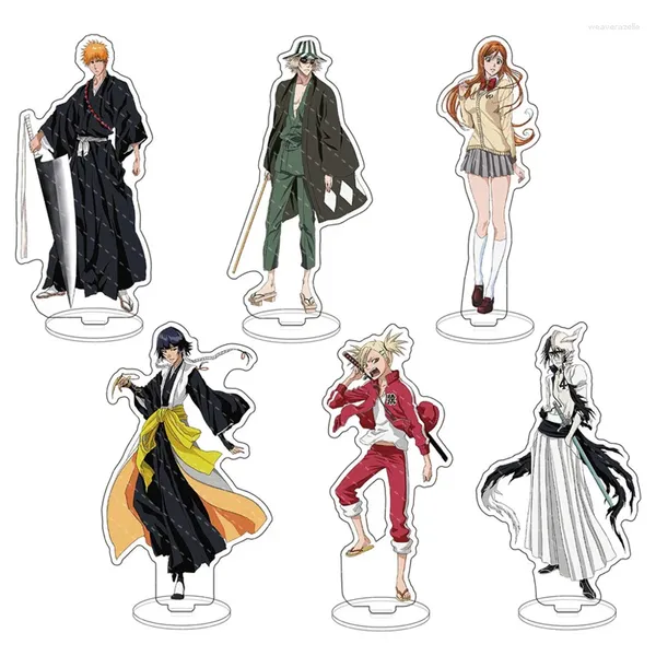 Portachiavi BLEACH Personaggio In Piedi Segno Anime Figura Kurosaki Ichigo Acrilico su due lati Stand Modello Scrivania Decor Puntelli Regalo