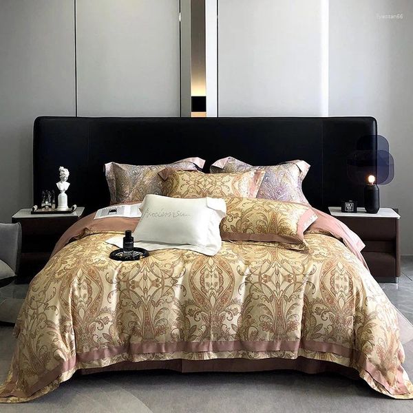 Yatak takımları Avrupa ve Amerikan tarzı dijital baskılı 4 adet seti uzun başlıklı pamuklu yorgan yatak tabakası mevsimler moda