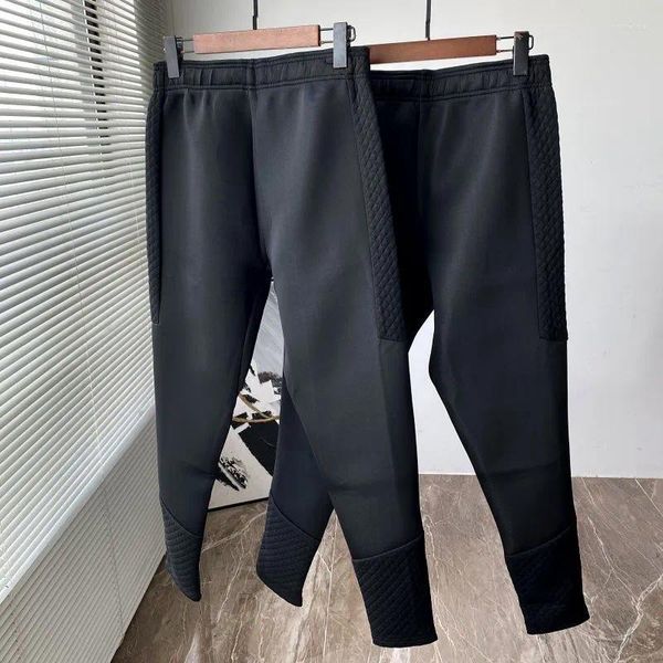 Calças masculinas inverno de alta qualidade homens misturados camada de ar tecido calças outono 2023 manguito zip casual esporte sweatpants