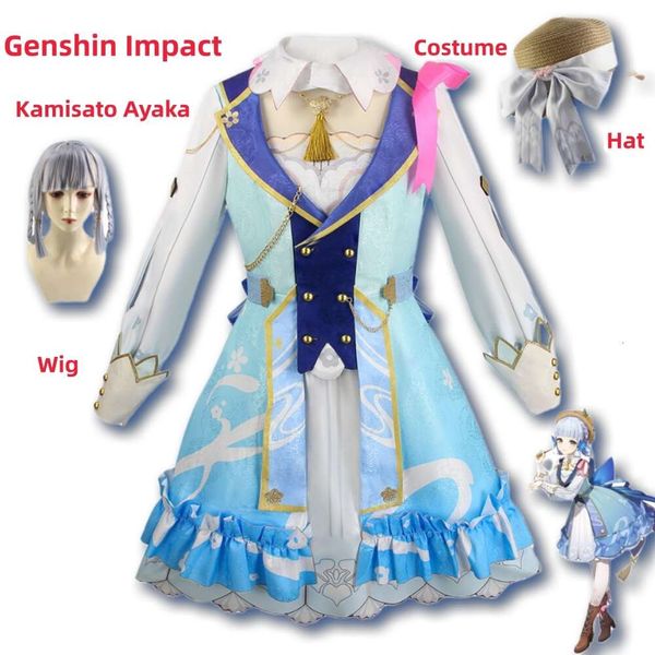 Genshin Impact Kamisato Skin Cosplay Cosplay Kostüm Anime Ayaka Kıyafet Missive Elbise Oyunu Yeni Giysiler Cosplay