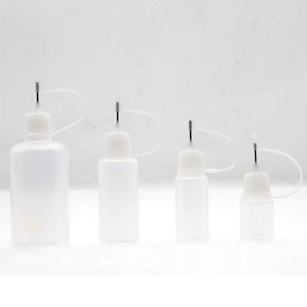 Bottiglie vuote con punta ad ago da 100 pezzi, comode da riempire con bottiglia di plastica per succo E 5 ml 10 ml 20 ml 50 ml Uiutm