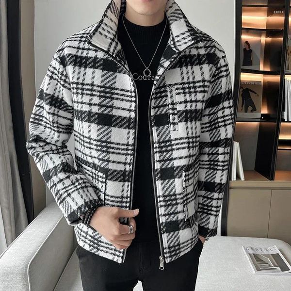 Männer Jacken Herbst Winter Wolle Jacke Hochwertige Mantel Männer Tops Casual Woolen Hemd Mann Kleidung Outwear 2023