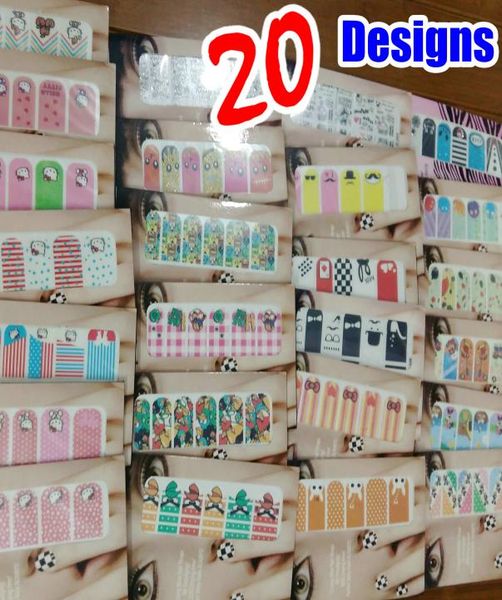 20 Disegni Cartoon Anime Cute Cat Nail Wrap Wraps Decal Nail Polish Strisce Strisce Adesivo Patch Foil Consigli Decalcomanie FAI DA TE NUOVO Alta Qu8668009