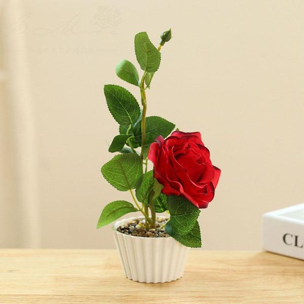 Flores decorativas grinaldas com duas pequenas rosa de rosa simulação fábrica de flores de flor direta suprimentos criativos artificiais decoração de casa