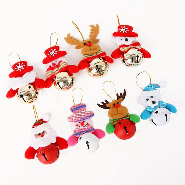 Ornamento per albero di Natale con campana Ciondolo con Babbo Natale/pupazzo di neve/renna/orso Decorazione per albero di Natale Regali per bambini