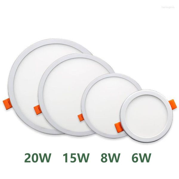 Tavan Işıkları Ultra İnce LED Panel Işık AC220V Gömme Downlights 6W 8W 15W 20W Yuvarlak Kare Yüzey Monte Lamba