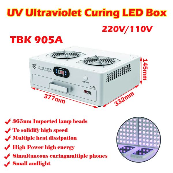 LY-TBK 905A Schubladentyp UV-Ultraviolett-Härtungsbox LED-Leuchten 200 W für die Reparatur mobiler Tablet-LCD-Bildschirme 220 V 110 V Option