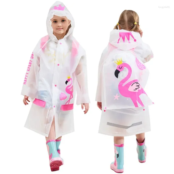 Regenmäntel Kinder verdicken wasserdichte Regenbekleidung Regenjacke Kinder Cartoon Mantel im Freien Regenmantel für Mädchen Jungen gelb