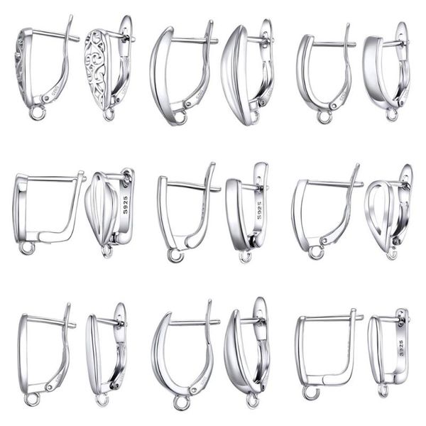 Hoop-Ohrringe Huggie Real S925 Sterling Silber Zubehör Brisur Ohrhaken Beschläge Komponenten Accessoires HandarbeitsbedarfReifen