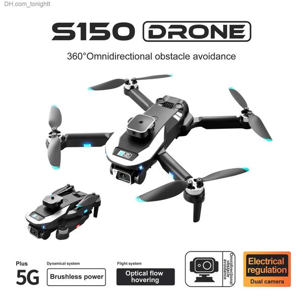 Drohnen Drohne 8K S150 faltbare UAV HD Luftaufnahmen Dual-Kamera 15 Minuten Flugzeit bürstenloser Quadrocopter zur Vermeidung von Hindernissen Q231102