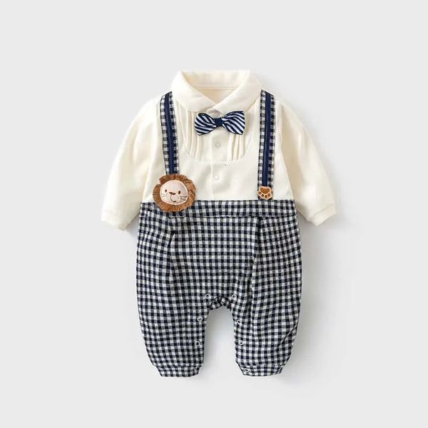 Pagliaccetti Gentleman Vestiti per neonati Pagliaccetti per neonati Nati belli Tuta per bambini Costume per bambini in cotone Tute per bambini 231101