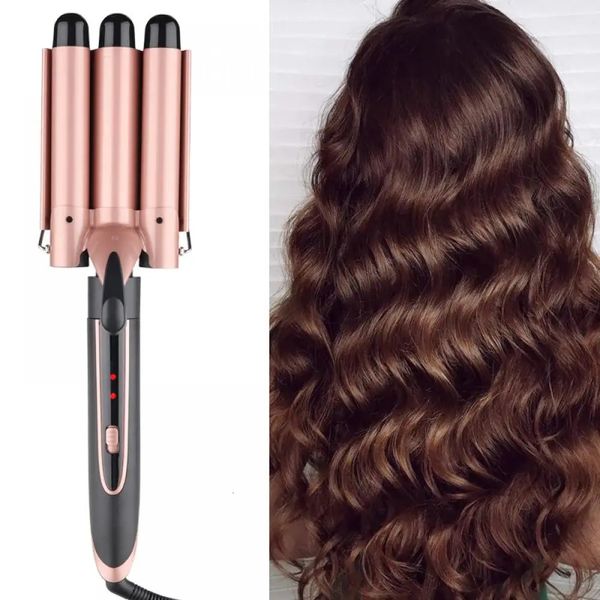 Curling ferros profissional ferro de cabelo cerâmica triplo barril modelador onda elétrica vacilar ferramentas estilo styler varinha 231101