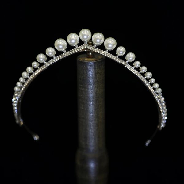 Stirnbänder Einfache Perlen Hochzeit Tiaras Kronen Stirnbänder Kristall Abend Haarbänder Bräute Haarschmuck Abschlussball Schmuck 231102