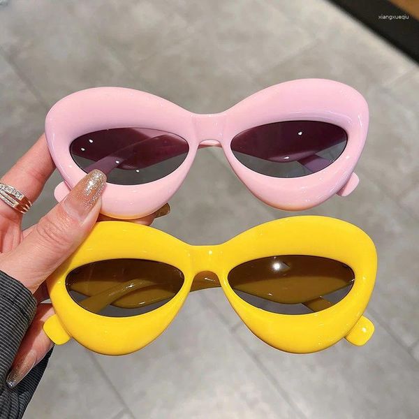 Sonnenbrille 2023 Oval Candy Farbe Goggle Sonne Für Männer Frauen Mode Retro Marke Design Shades Brillen Weibliche Gläser Party hip