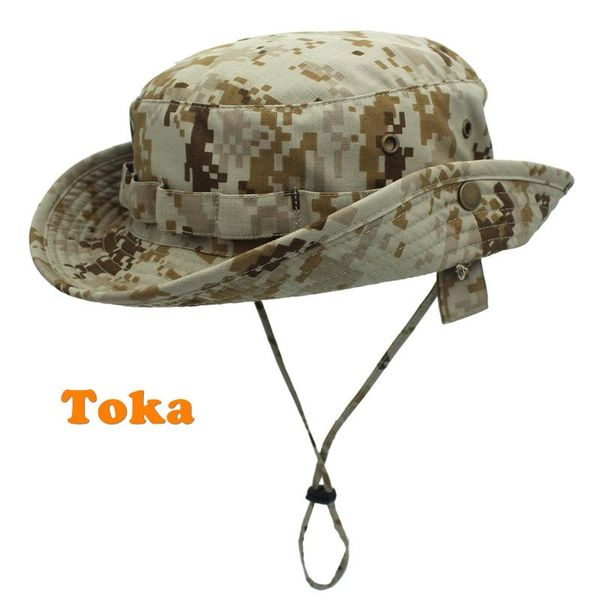 Cappelli a tesa larga Cappellino da pesca da uomo Tela Cappello da viso unisex traspirante Coulisse regolabile Escursionismo Camminata Tattica Caccia Multicam AOR1 Caps