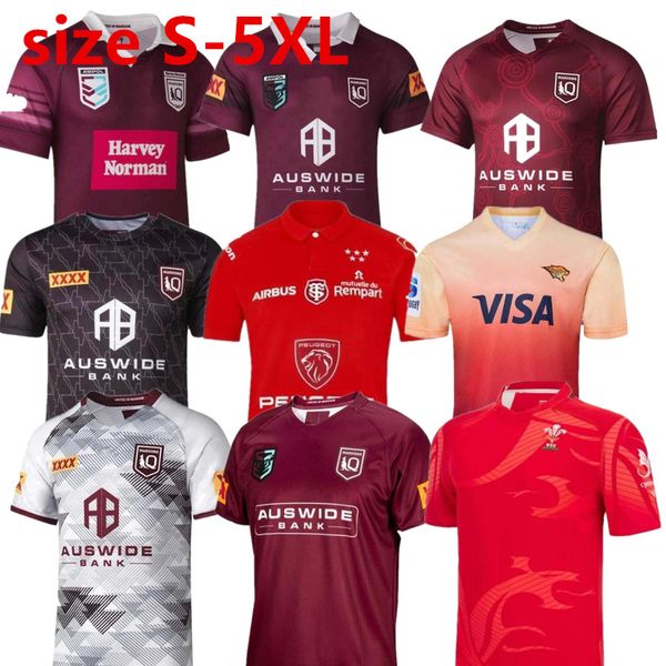 2023 Yeni Rugby Jersey Queensland Maroons Eşofman 22 23 Üst Malou gömlek JAGUAR YERLİ ANTRENMAN FORMALARI beden 5XL