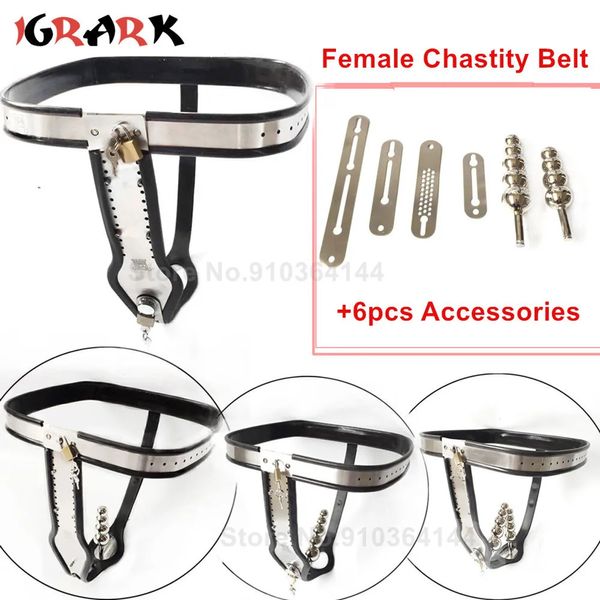 Vibradores feminino cinto de castidade calcinha de metal sexy cintura de couro vagina bdsm bondage restrição adulto brinquedo sexual erótico para mulheres roupa interior 231121