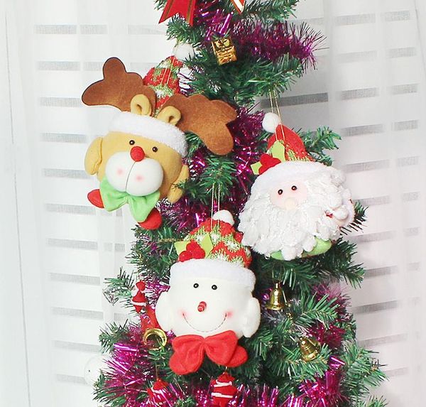 Decorações de Natal 1pcs de alta qualidade Decoração de porta de árvore fofa Santa Elk/Christman/Snowman Rena