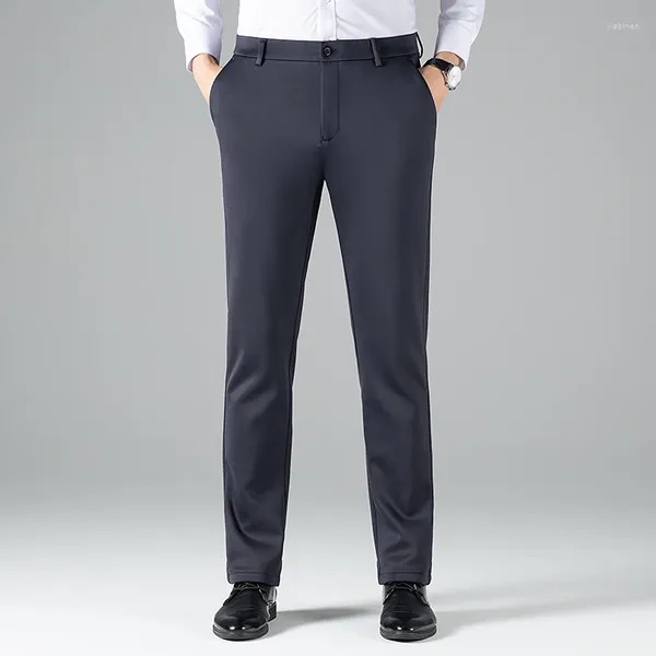 Abiti da uomo Pantaloni da uomo business casual Pantaloni neri grigi blu scuro Pantaloni adatti Abbigliamento da ufficio Tessuto misto nylon spandex Elegante 4 stagioni