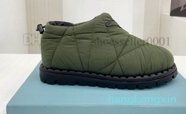 Sapatos de tempo frio para homens mulheres inverno quente acolchoado náilon tornozelo bota de neve luxo moda edredão antiderrapante meia botas