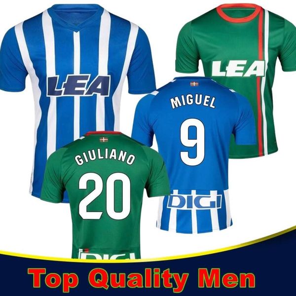 23/24 Maglia da calcio Deportivo Alaves 23 24 Maglia da calcio Home blu Away verde LEJEUNE DUARTE ABQAR RIOJA SYLLA DE LA FUENTE ALKAIN GURIDI kit da uomo per bambini