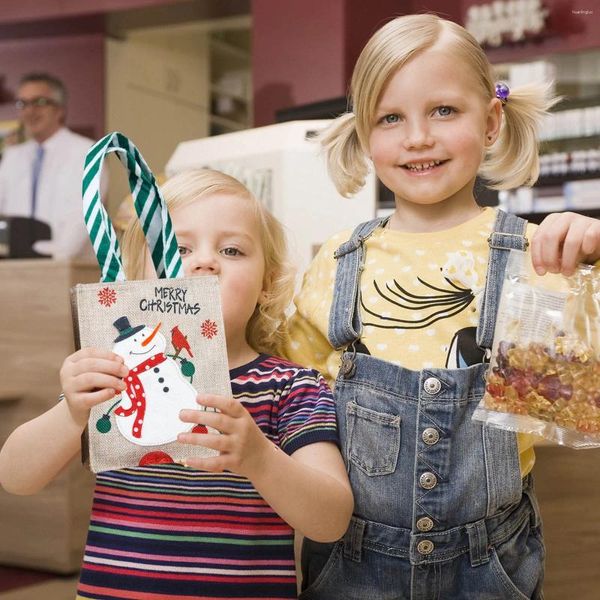 Decorações de Natal Saco de Presente Decorativo Mão Doces Uma Noite Infantil