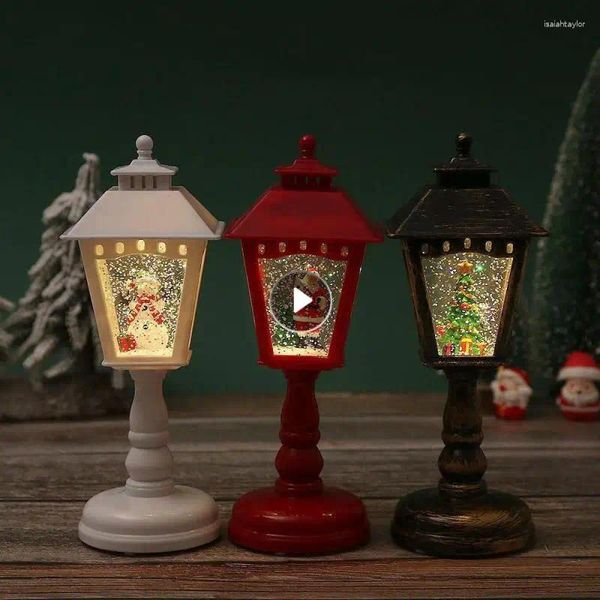 Dizeler Retro kare lamba Noel Baba Gece Işığı Noel Led Rüzgar Işıkları Ağaç Süsleri Ev Dekorasyon Hediyesi