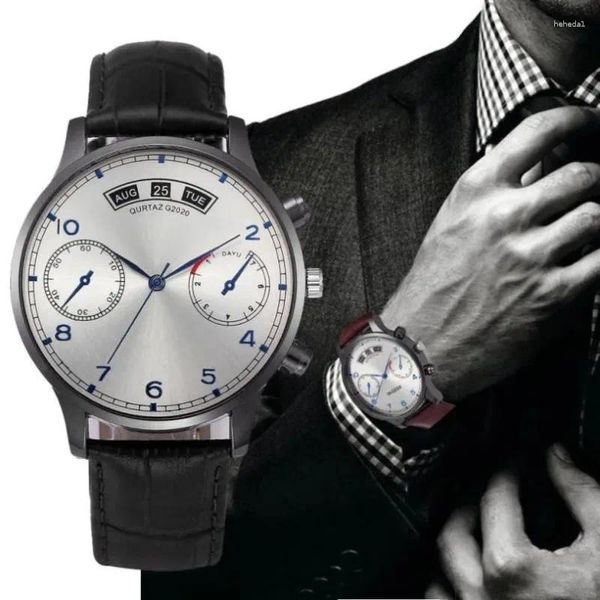 Relógios de pulso Migeer moda mens relógios pulseira de couro quartzo esporte reloj hombre relogio masculino erkek analógico kol saati