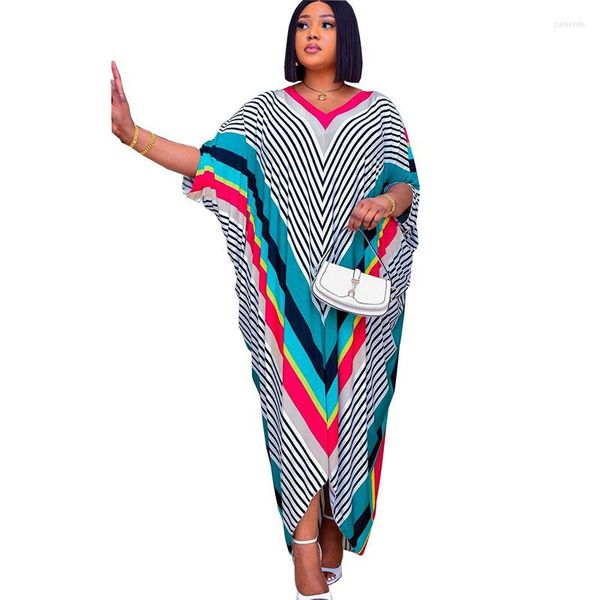 Roupas étnicas tradicionais vestidos de impressão africana para mulheres plus size boubou robe africaine femme dubai abaya muçulmano kaftan maxi