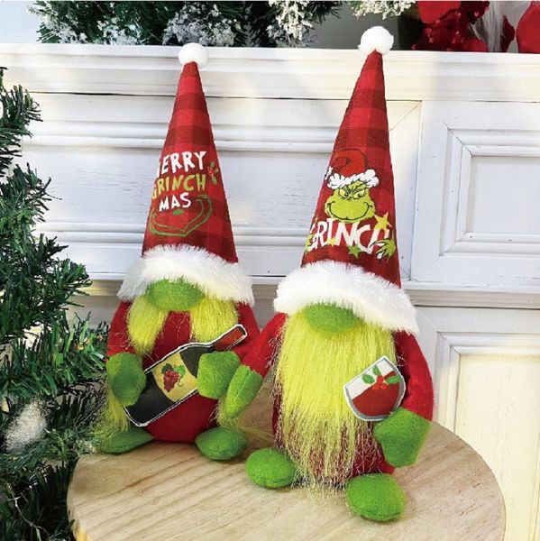 Commercio all'ingrosso della fabbrica 30 cm 2 stili di Natale Grinch giocattoli di peluche bambole di ornamento di Natale regali di festa per bambini