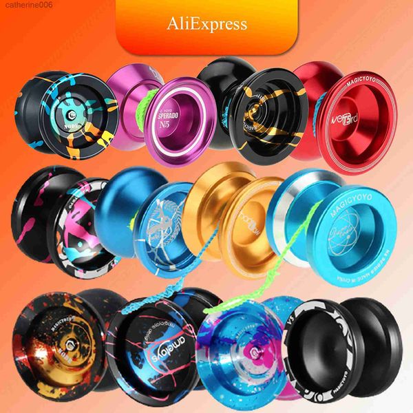 Yoyo Magic Yoyoy01 Profesyonel Yanıt Yoyo Klasik Alüminyum Alaşım Metal Yoyo İpi İpi 10 Topla Paslanmaz KK Bearingl231102