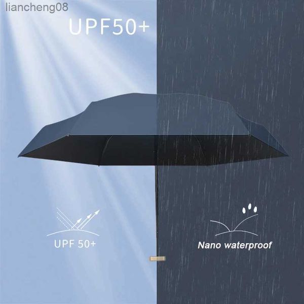 Guarda-chuvas mini guarda-chuva dobrável anti uv guarda-chuva portátil leve bolso sol sombra guarda-chuva de chuva para mulher r231102