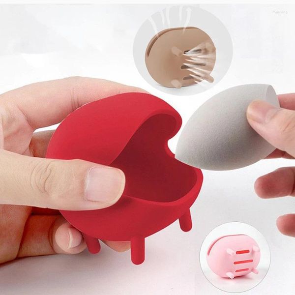 Pennelli per trucco Porta soffio Scatola per spugna Strumenti di bellezza Conservazione Forniture traspiranti Organizzatore di polvere Custodia in silicone portatile