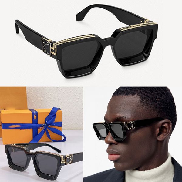 Offizielle neueste 96006 Millionaire-Sonnenbrille für Männer und Frauen, quadratisch, Vintage, klassische Mode, 1165-Brille, Top-Qualität, Anti-Ultraviolett-Bügelposition ohne C