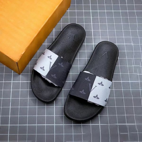 Casual Shoes Slippers slide Womens Beach flat Sliders outdoors WATERFRONT sandal luxurys Designer printing sandale fashion soft Leather mens Summer Mule With box